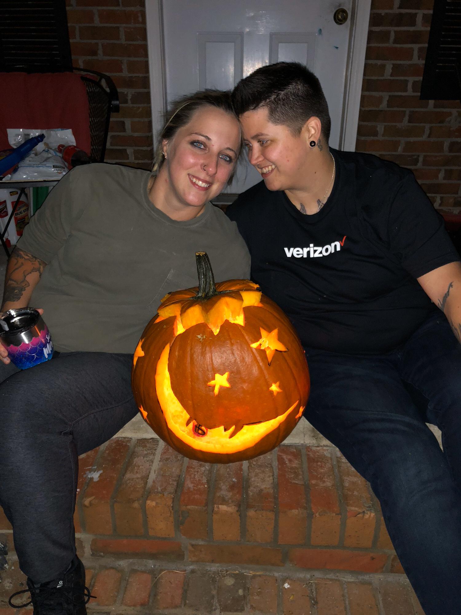 Our first Halloween and our ever so original pumpkin