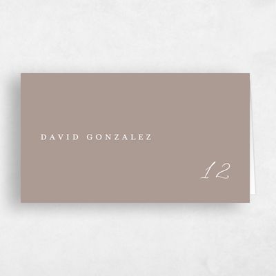 Rich Taupe, Brown Wedding Place Card - Jackson