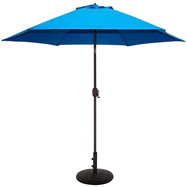 TropiShade 9 ft Patio Umbrella Bronze Aluminum Frame with Royal Blue Polyester Cover (Base not included)