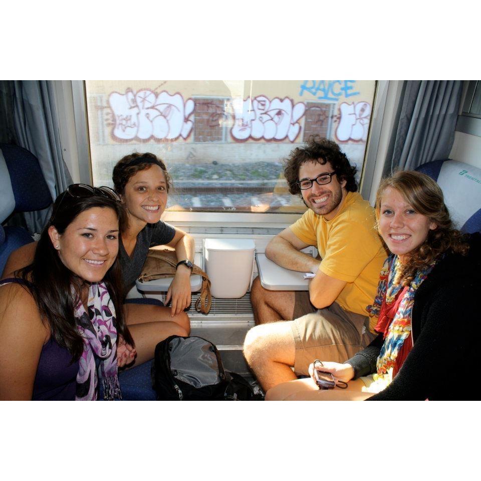 On our way to Italy in 2011 to hike the Cinque Terre. Peep the digital camera.