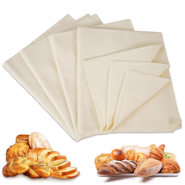 YehDleau 4Pcs Large Cotton Tea Towels for Baking Sourdough, 17.7"x29.5" Reusable Thick Bread Proofing Cloth, Bakers Couche & Dough Cover for Baguettes, Pastries and Homemade Bread, Unbleached