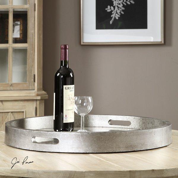 Silver Metal Round Tray