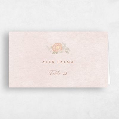Blush, Orange Wedding Place Card - Muriano