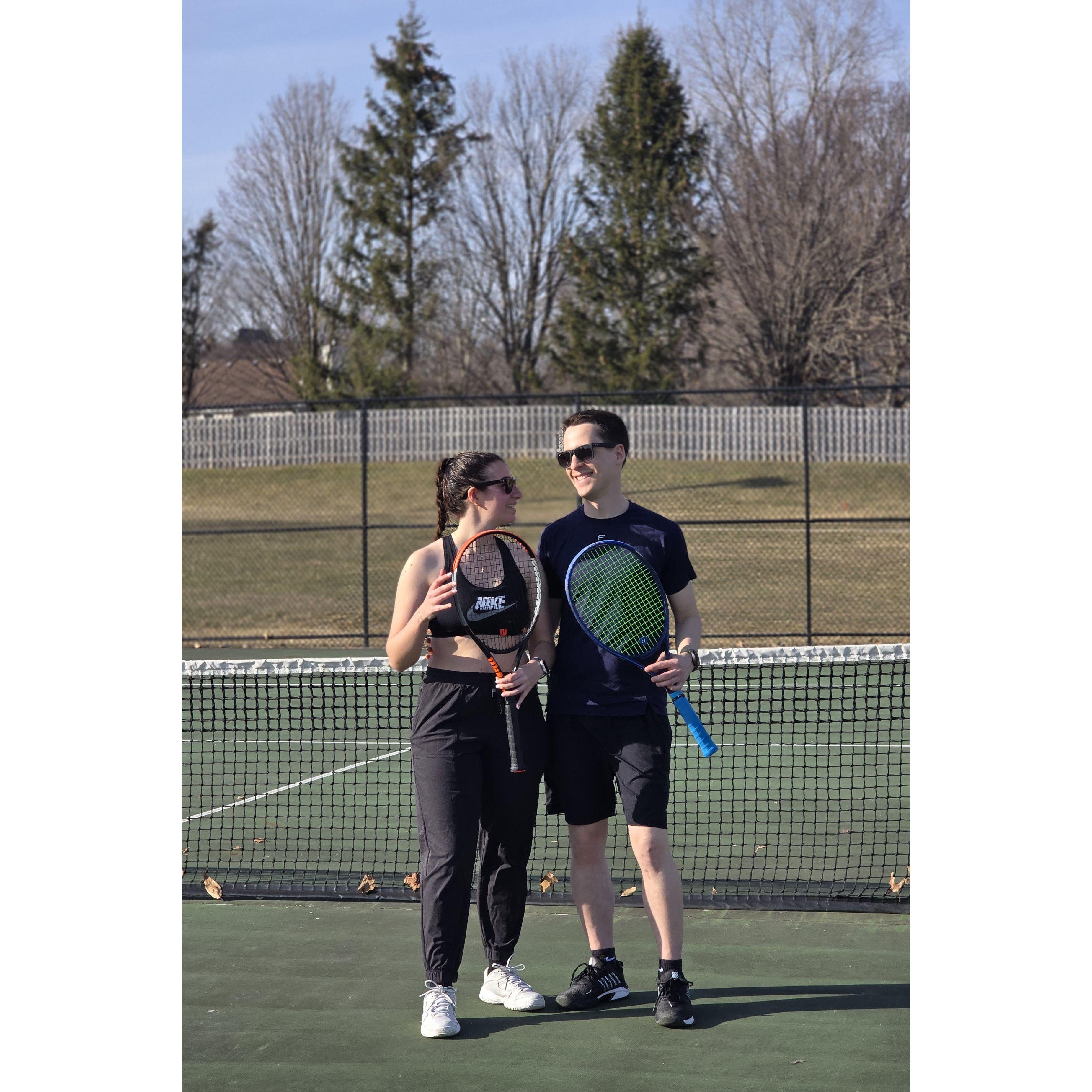 October 2024 - Playing tennis on a sunny day in Michigan
