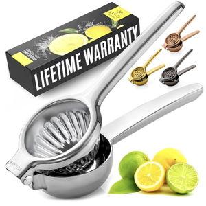 Zulay Kitchen Lemon Squeezer Stainless Steel - Premium Quality, Heavy Duty Solid Metal Squeezer Bowl - Large Manual Citrus Press Juicer and Lime Squeezer Stainless Steel