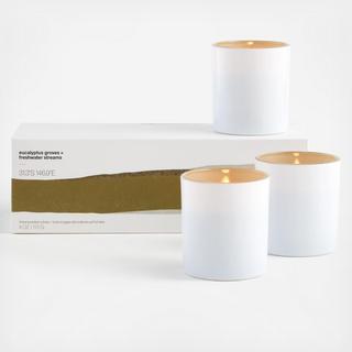 Eucalyptus Groves and Freshwater Streams Scented Votive Candle, Set of 3