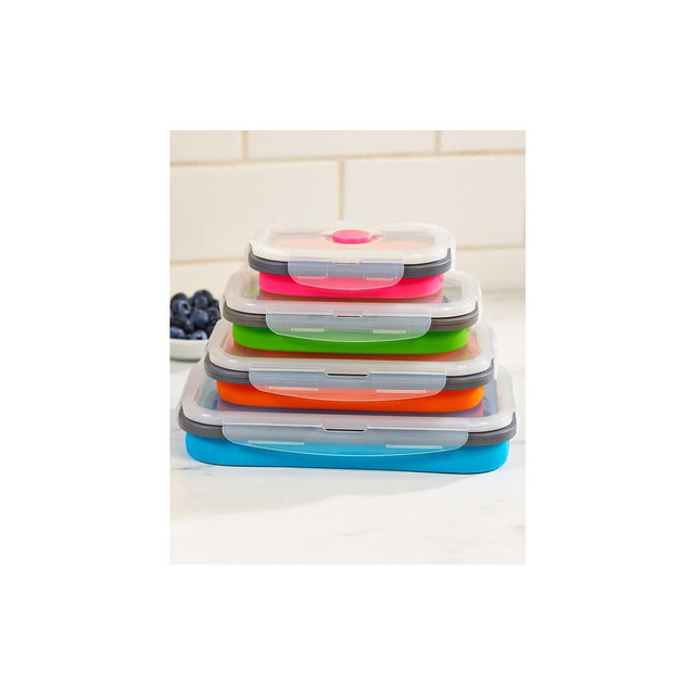 The Lakeside Collection Collapsible Food Storage Containers with Locking Lid - Rectangular 8 pc. 8 Pieces