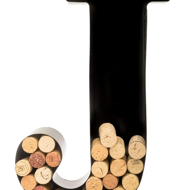 Wine Cork Holder - Metal Monogram Letter (J)