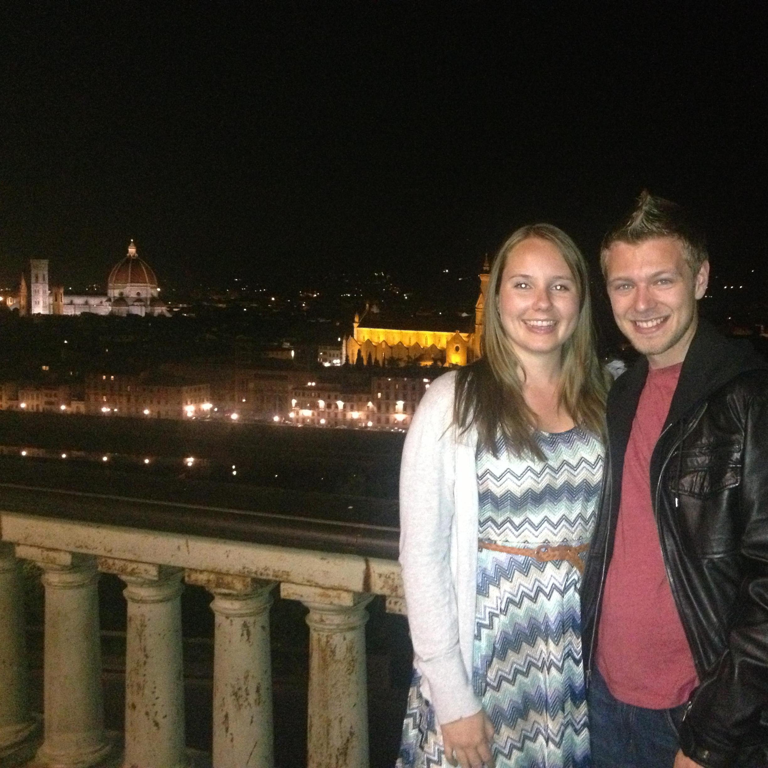 Here we are in Firenze (Florence), Italy. We are planning our honeymoon in Italy so we can go back for the lovely scenery and awesome gelato!