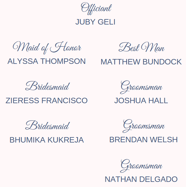 The Wedding Website of Lily Viek and Brent Barrett