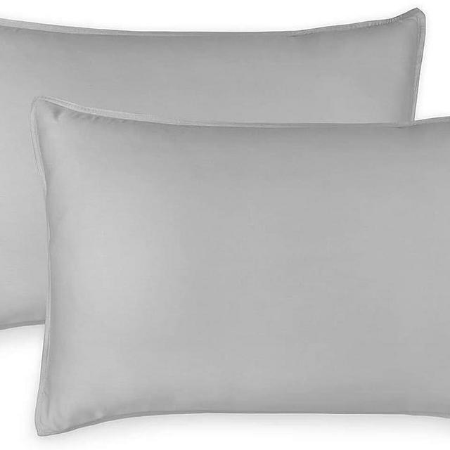 PURE BAMBOO - Queen Pillowcase 2pc Set (20x30 inch) - Genuine 100% Organic Bamboo Viscose, Luxuriously Soft & Cooling, Double Stitching, Envelope Closure (2 Queen Pillowcases, Silver Pearl)