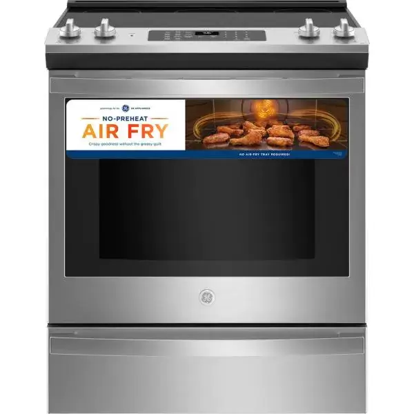 30 in. 5.3 cu. ft. Slide-In Electric Range with Self-Cleaning Convection Oven and Air Fry in Stainless Steel