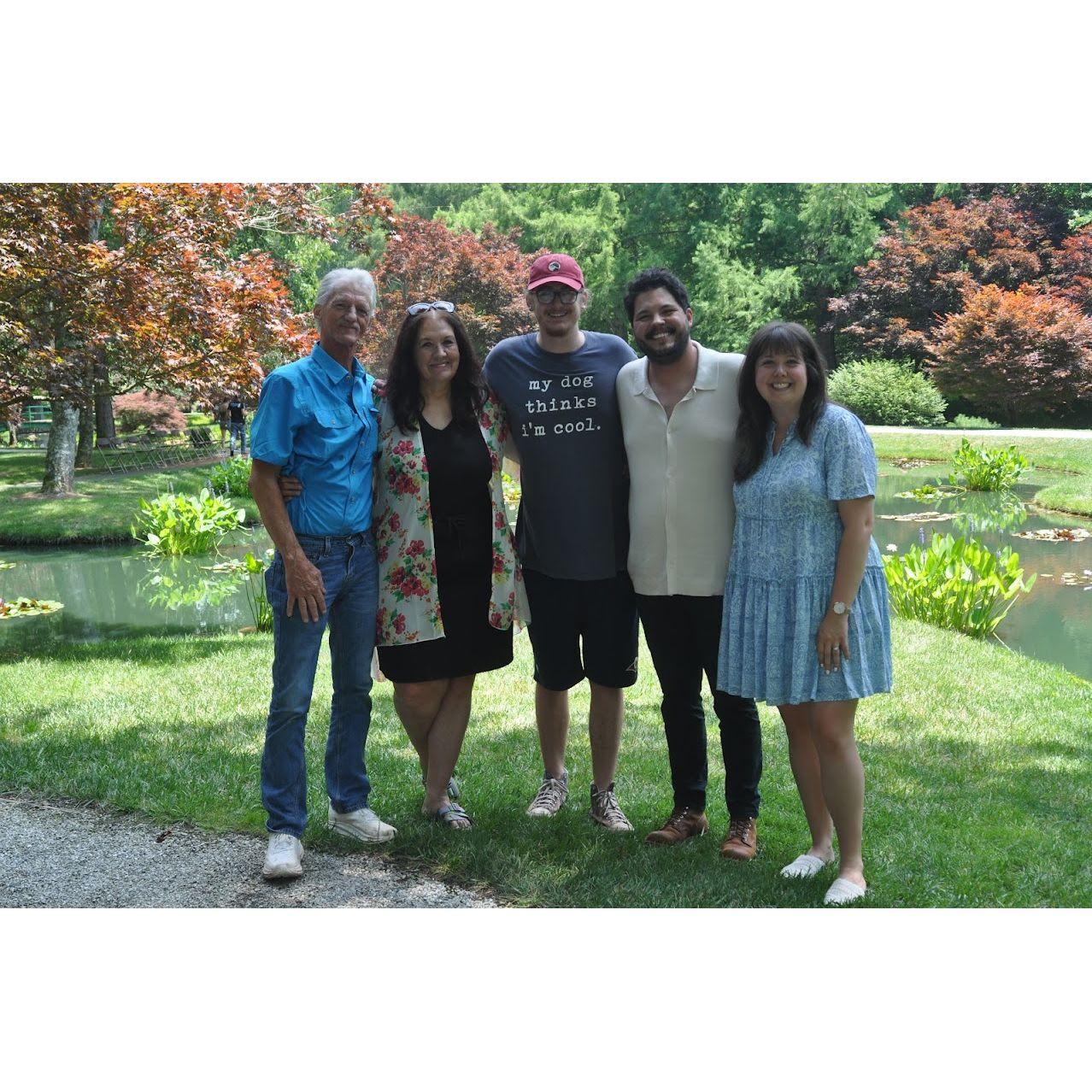 Justin's family celebrating the engagement.