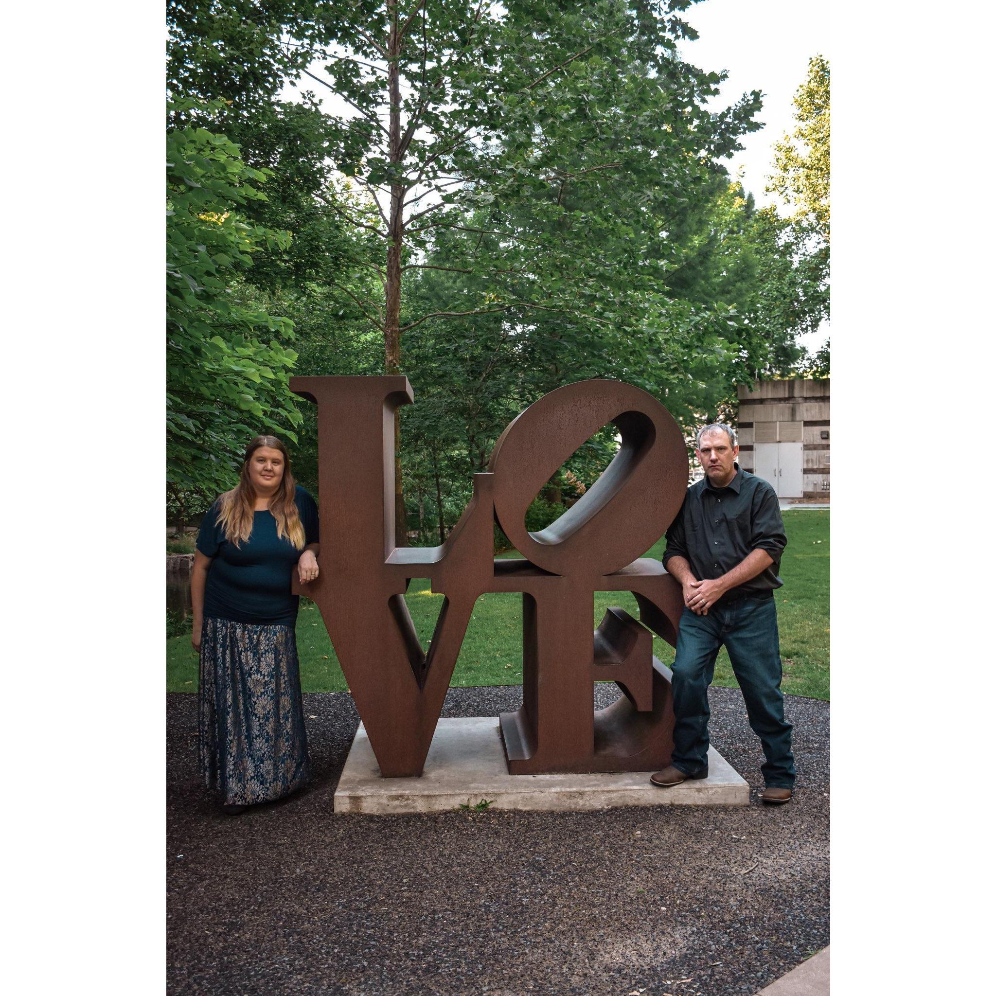 Our Engagement pictures at Crystal Bridges.