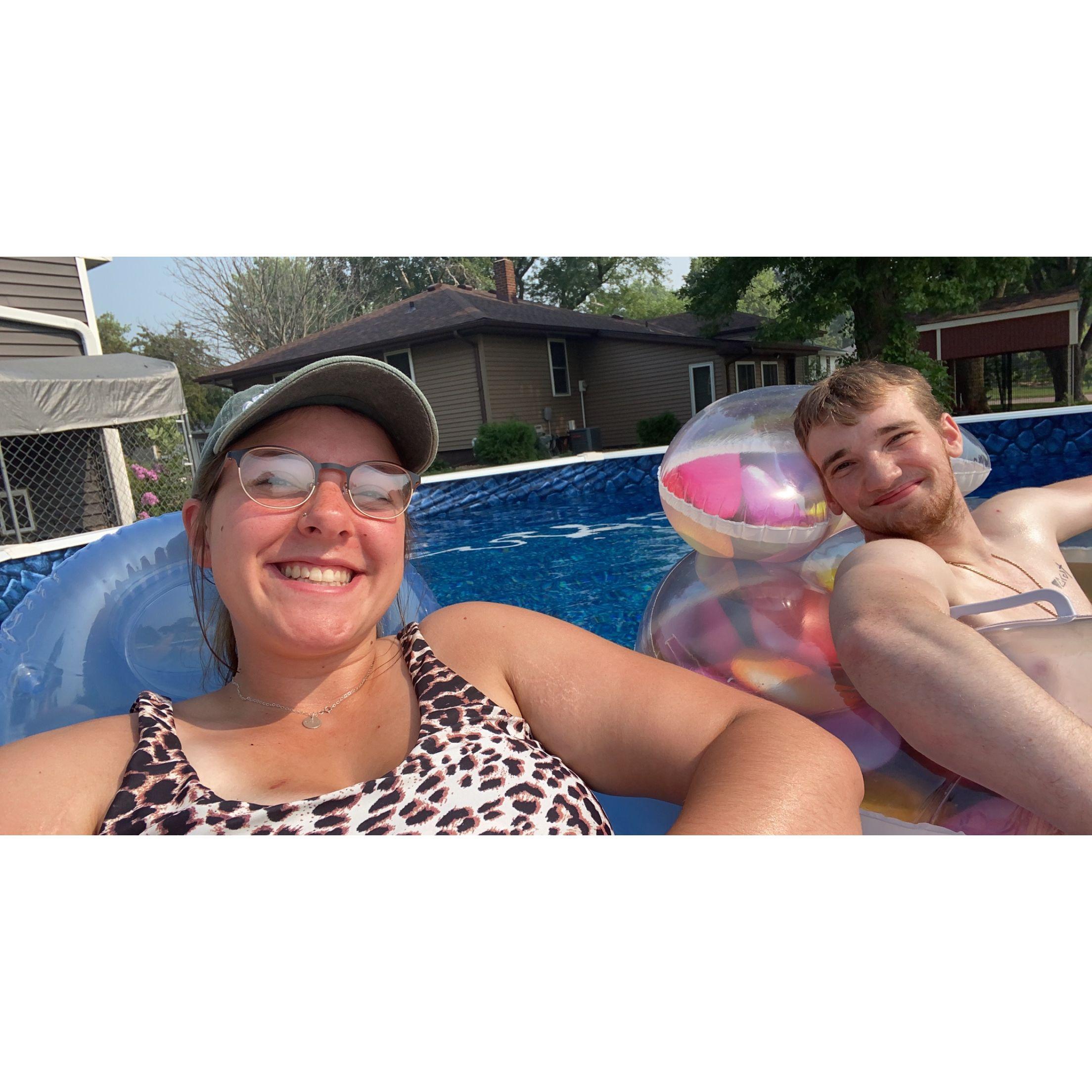 Chilling in the pool