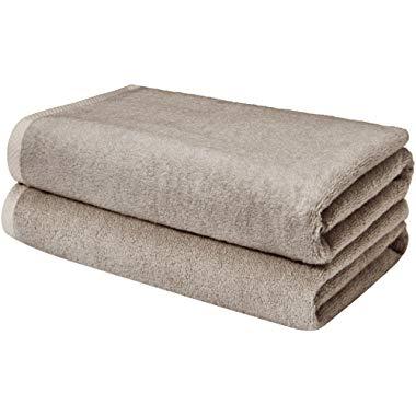 AmazonBasics Quick-Dry Bathroom Towels, Bath Sheet, Platinum