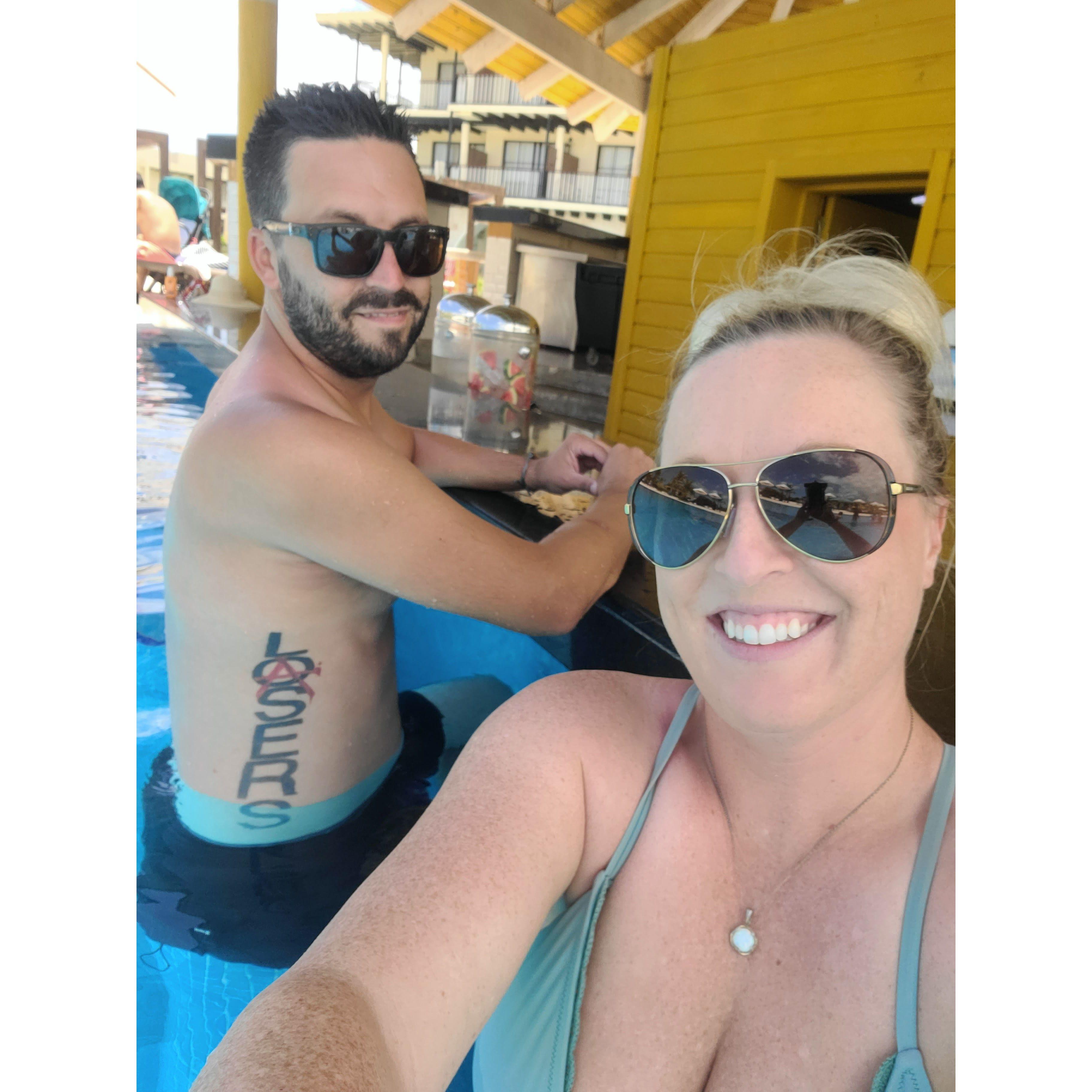Pool Bar in Punta Cana Dominican for a friends birthday trip!