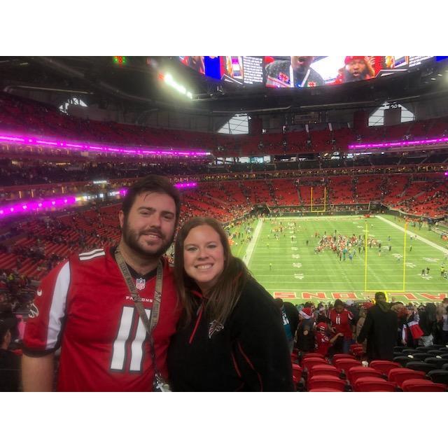 The first thing we did together: go to a Falcons game. December 2020.