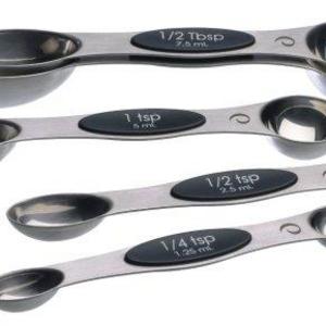 Prepworks by Progressive Magnetic Measuring Spoons, Set of 5 Includes ¼ tsp, ½ tsp, 1 tsp, ½ Tbsp and 1 Tbsp