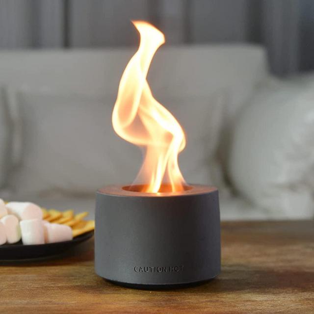 Tabletop Fire Pit,Mini Personal Fireplace,Table top Fireplace,Portable Ethanol Fireplace, Smores Maker,Rubbing Alcohol Concrete Fire Bowl Pot for Indoor and Outdoor use