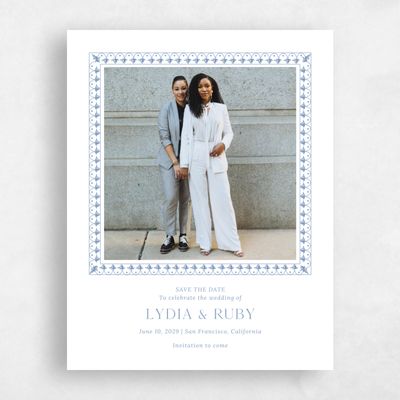 Denim Blue Wedding Save the Date - Giselle Photo