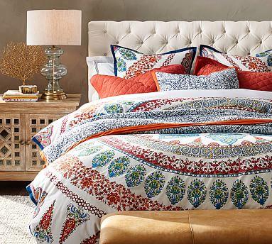 Pottery Barn Aurora Duvet Cover & (2) Shams - Multi (* See Notes Below)