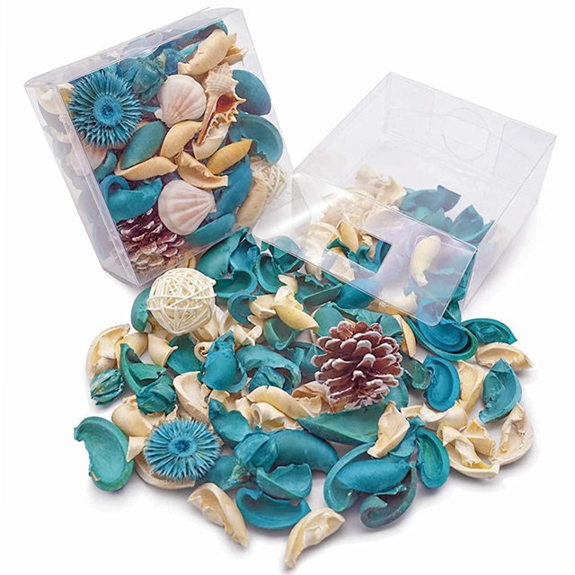 Sea Shell Potpourri Bag, Fresh Ocean Scent Sea Shell Conch and Rattan Ball Sachets Decorative Spring Fragrance Bowl Filler and Vase Filler by DomeStar