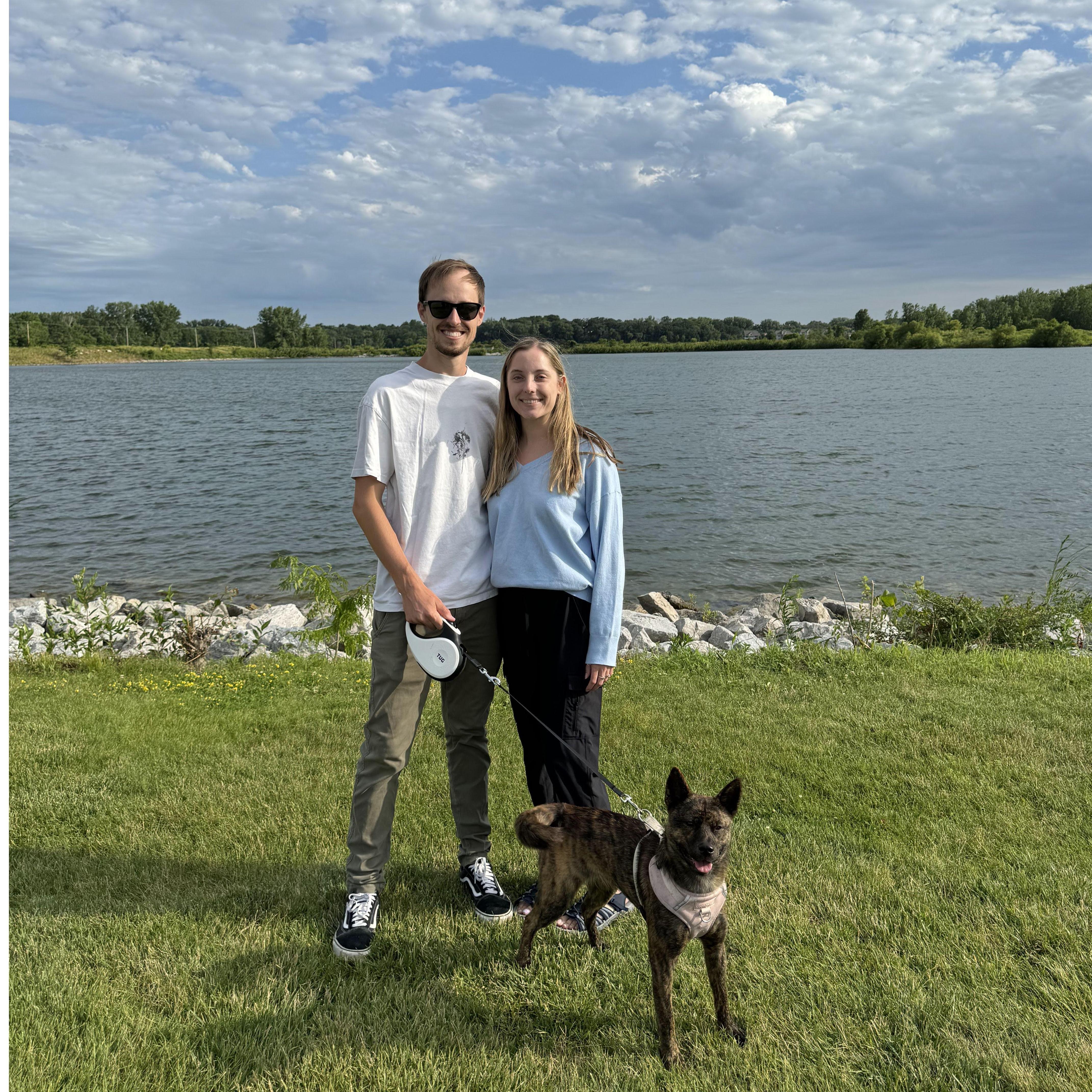 July 1st, 2024 - Chase and Maddie got engaged at Ada Hayden in Ames, IA while taking a walk with Nala