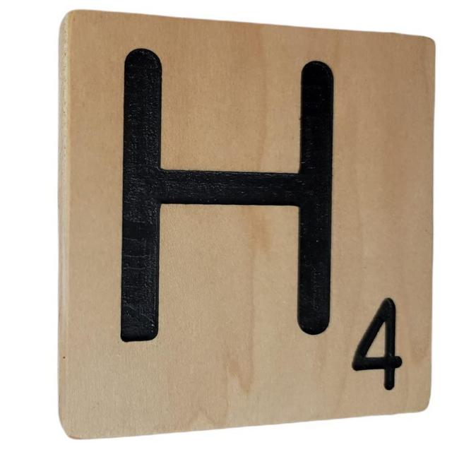 Large Scrabble Tile Letter Huge Oversize Giant Big Wall Art Home Decor Farmhouse Kitchens Living Room Bedroom Gift (8 x 8, H)