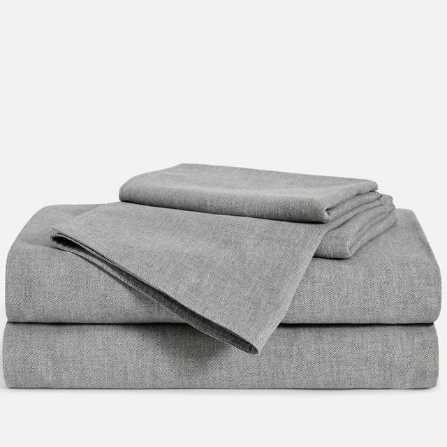 Brooklinen Heathered Cashmere Core Sheet Set - Queen Size, Fog Color
