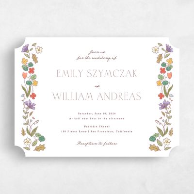White Ticket Wedding Invitation - Aria Landscape