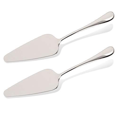 Pie Server Stainless Steel, KSENDALO Cake Pie Pastry Server Set of 2, Professional Dessert Server For Cake Cheese Pie Pizza and more, Silver