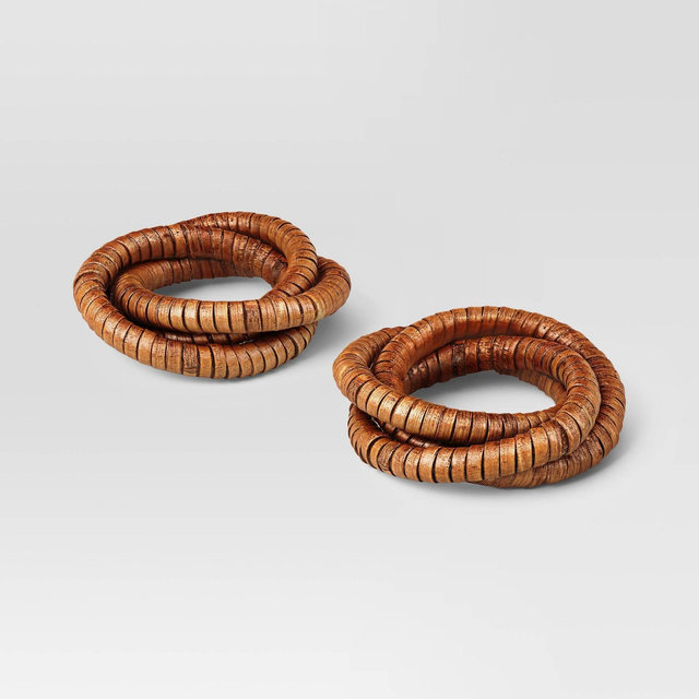 2pk Napkin Ring Dark Walnut - Threshold™