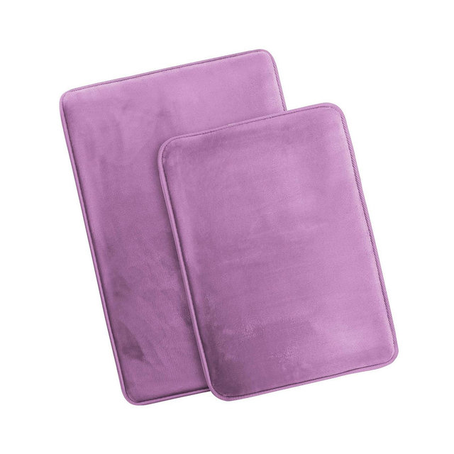 2 Piece Ultra Soft Non-Slip Plush Memory Foam Bath Rug Set - Small & Large