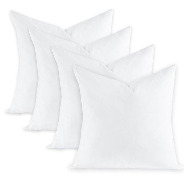 Swandream Fluffy Feather Throw Pillow Inserts Set of 4, Soft Square 20 x 20 Inches Decorative Pillow Insert, Feather and Down Alternative Filled Euro Pillows