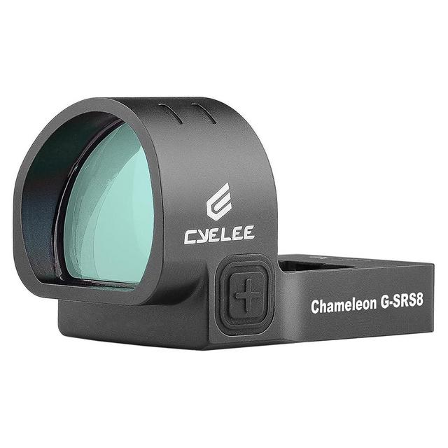 Cyelee Chameleon G-SRS8 Green Dot Sight with STIG-RS for RMR/SRO Footprints - 8MOA Reflex Sight with Large Objective Lens & Motion Deactivated Standby(Similiar to Shake Awake)