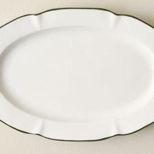 Green Luna Scalloped Serving Platter