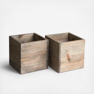 Square Box Planter, Set of 2