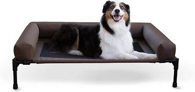K&H Pet Products Original Bolster Pet Cot Elevated Dog Bed, Chocolate