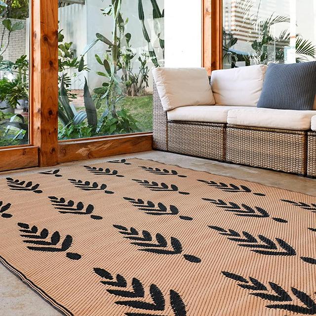 Green Elephant Plastic Outdoor Rug Waterproof - Outdoor Rugs for Patios Clearance, RV Outdoor Rugs for Camping, Outdoor Rugs and Mats for Patio, Outdoor Patio Rug Waterproof, Indoor Outdoor Carpet Mat