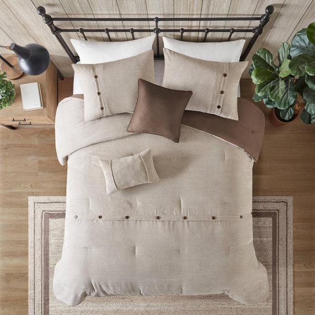 Madison Park 5pc King/California King Dallas Corduroy Comforter Set Tan