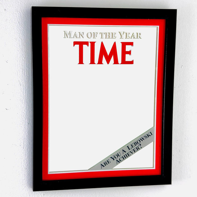 3 sizes of Man of the Year Time magazine Glass mirror from The Big Lebowski Exact Replica to finest details Using highest quality materials