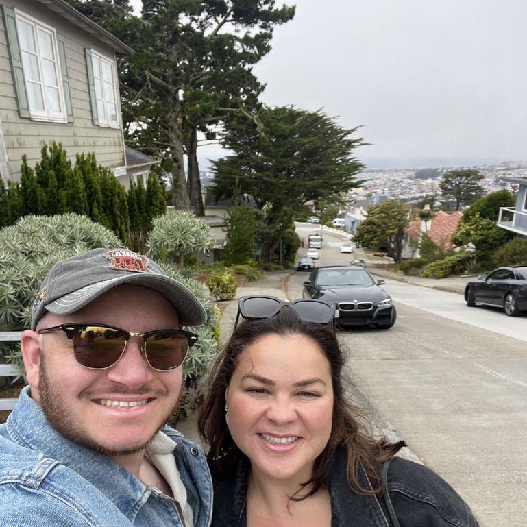 In front of Catie's childhood home in San Francisco