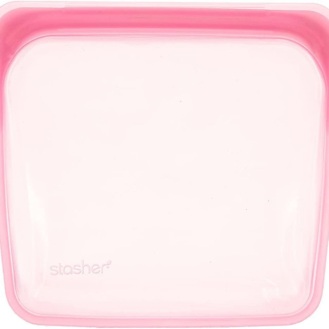 Stasher 100% Silicone Reusable Food Bag, Sandwich Storage Size, 7-inch (15-ounce), Hibiscus