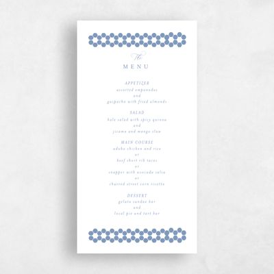 Blue Wedding Menu - Clover