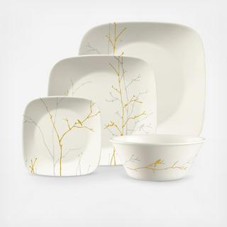 Market Street New York Gilded Woods Square 4-Piece Place Setting, Service for 1
