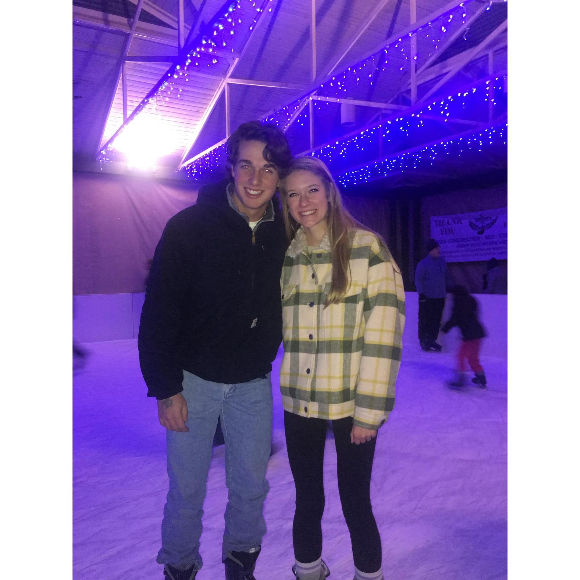 One of our first dates- Ice skating in Fredericksburg!