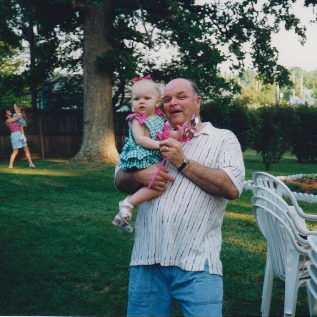 Caroline with her Grandpa Buddy