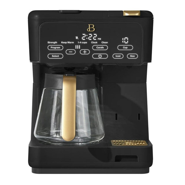 Multi-Brew Coffee Maker – 12-Cup Carafe & Single-Serve Pod or Grounds, Iced Coffee Mode, Programmable Touch Display, Includes Filters (Black Sesame)