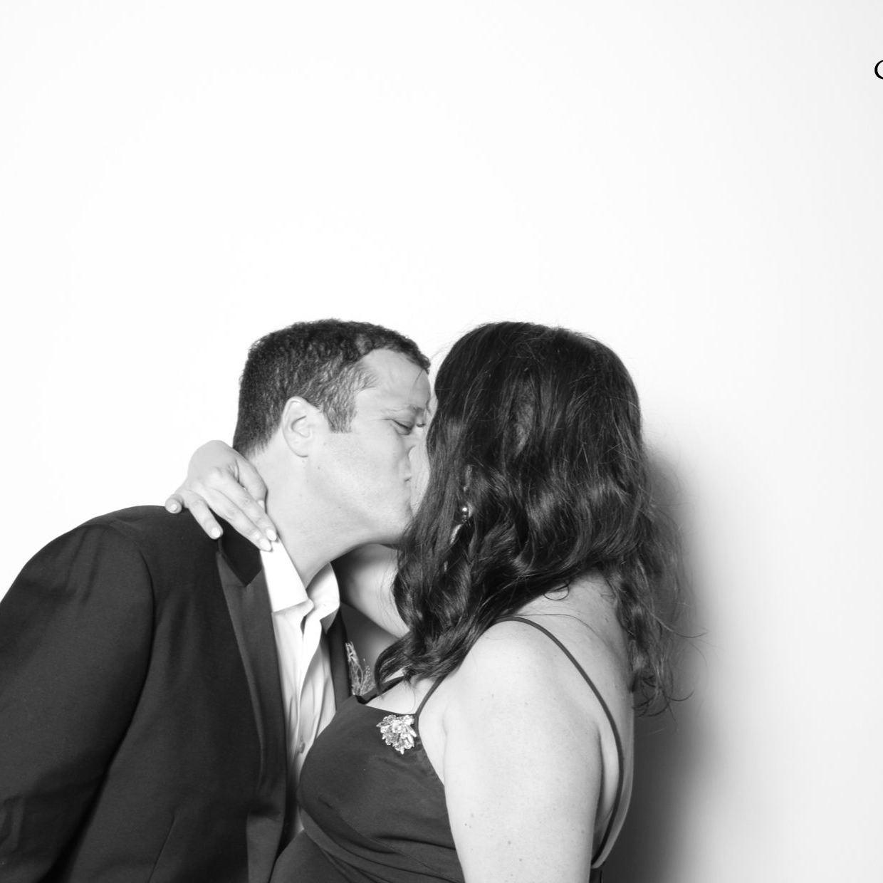 Practicing for our first kiss as husband and wife!